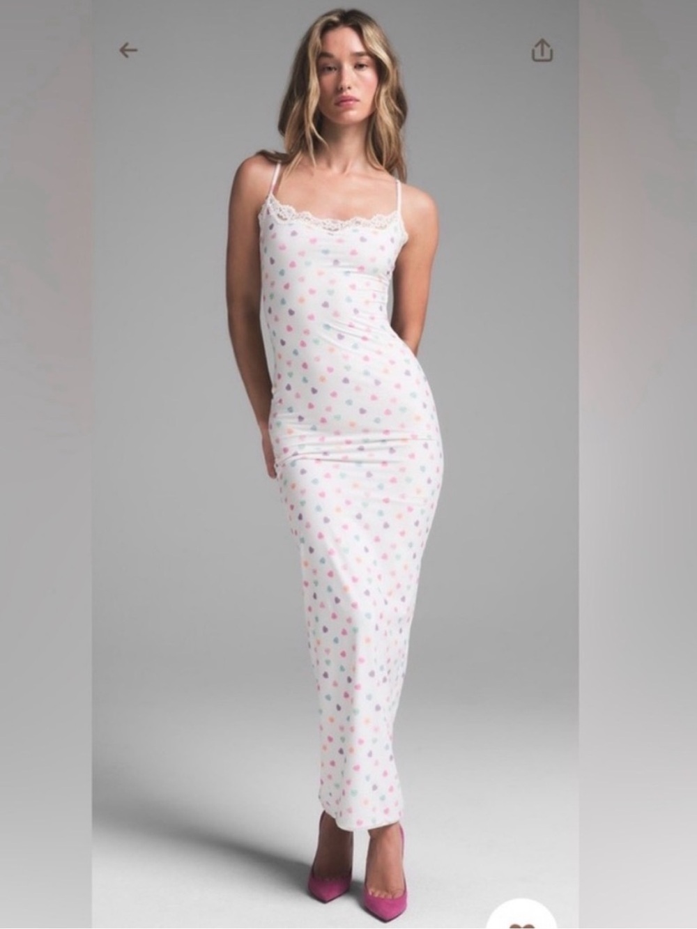 SKIMS Candy Heart Everyday Slip Dress XL Limited Edition
